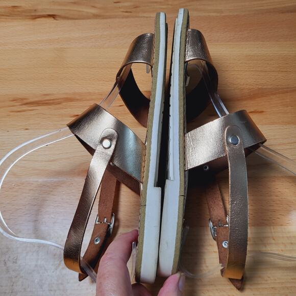 GES Rose Gold Leather Strappy Handmade Sandals Made in Greece EU Size 37 - Picture 7 of 10